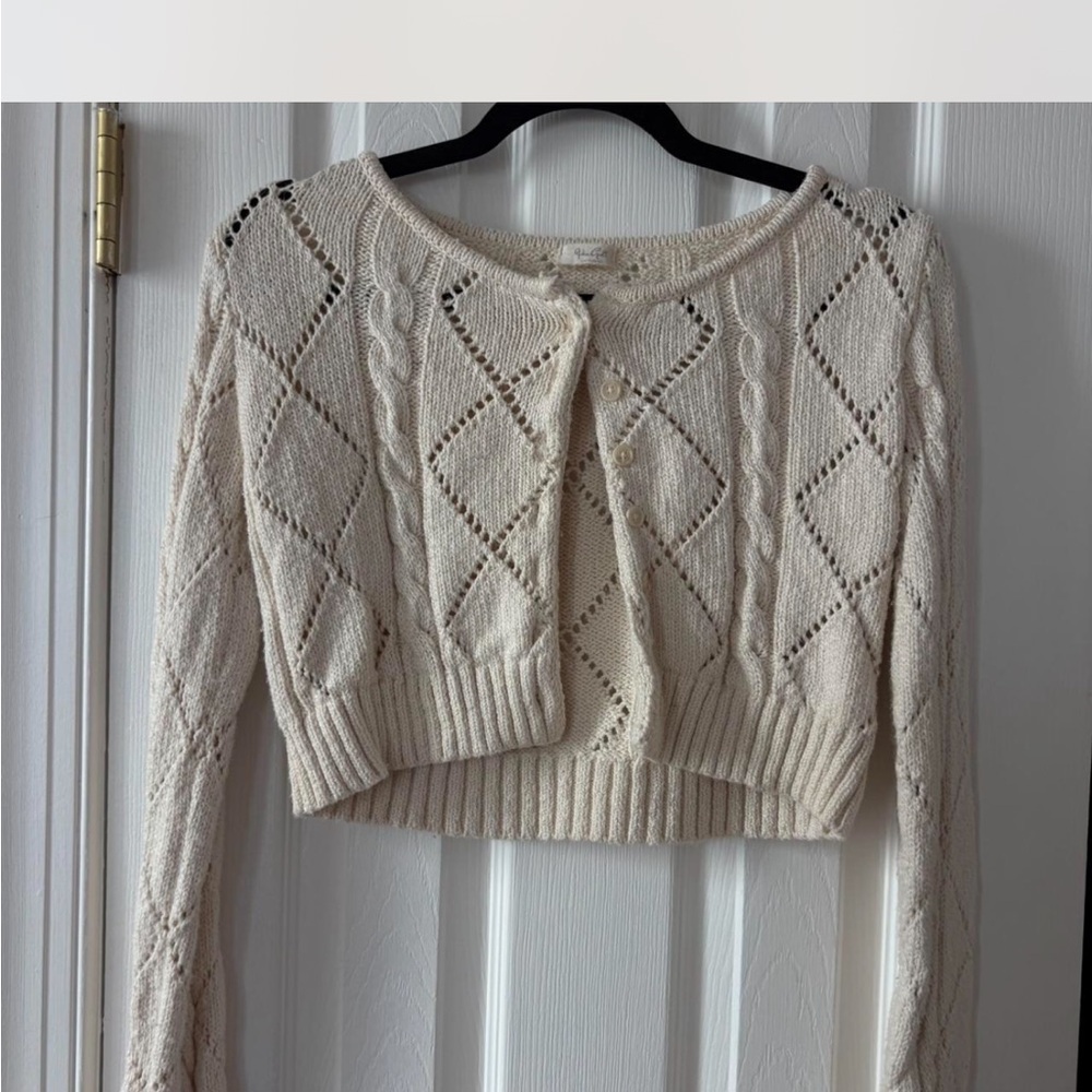 John Galt Cream Agnes Pointelle Cardigan